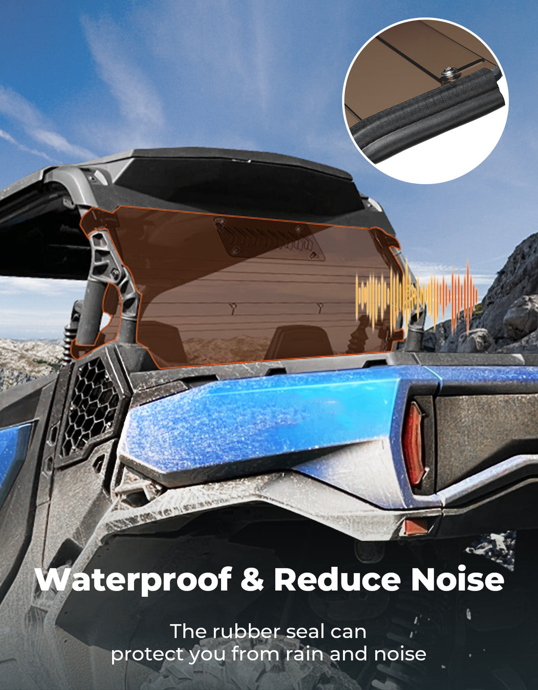 Vented Tinted Rear Windshield for Can-Am Commander - view 7