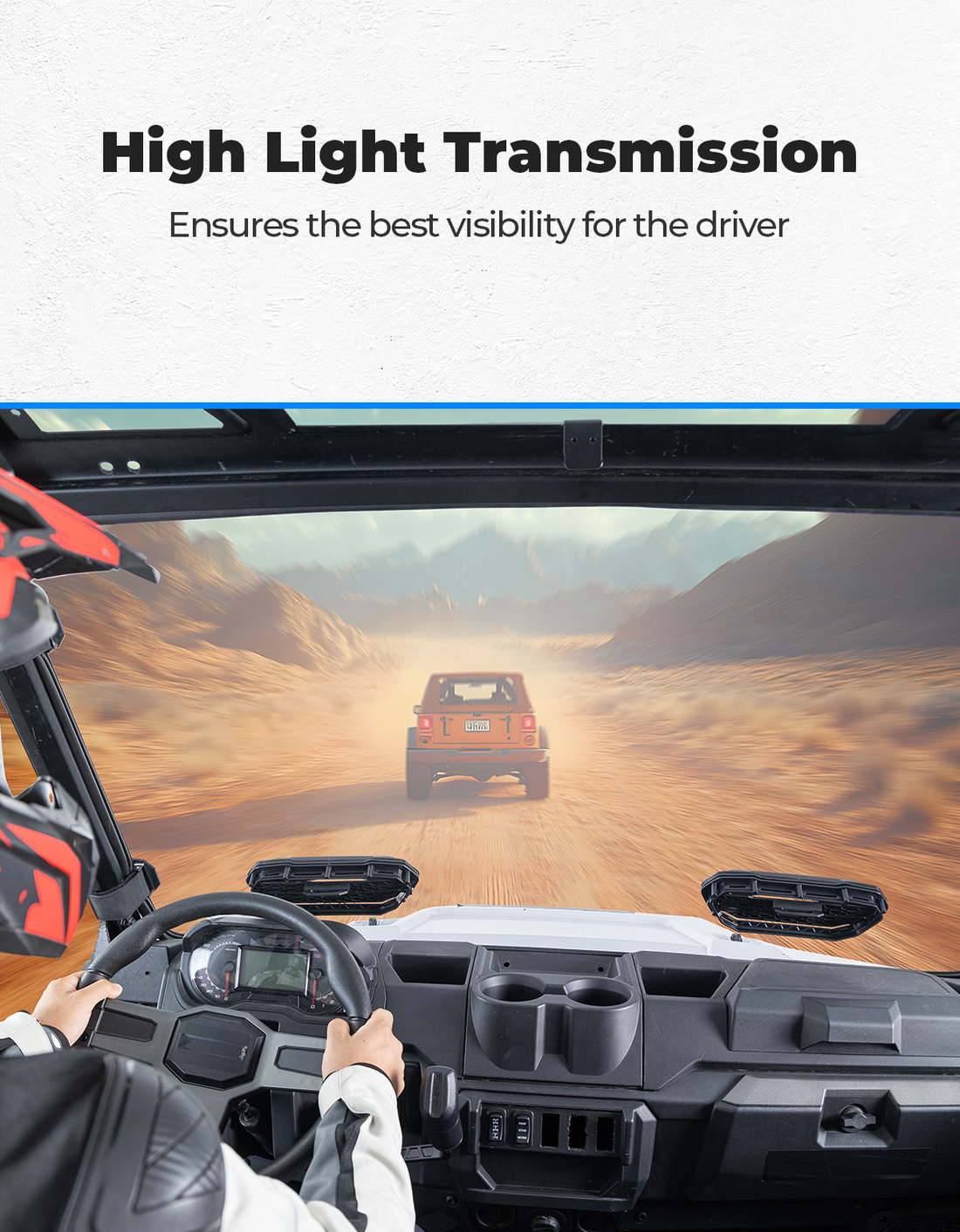 3-in-1 Vented Windshield for Polaris Ranger 1000 & XP 900 / 1000 (2014-2026) - view 7