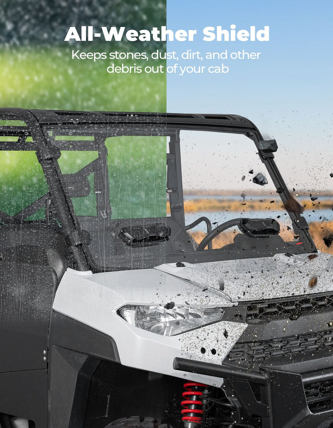 3-in-1 Vented Windshield for Polaris Ranger 1000 & XP 900 / 1000 (2014-2026) - view 8