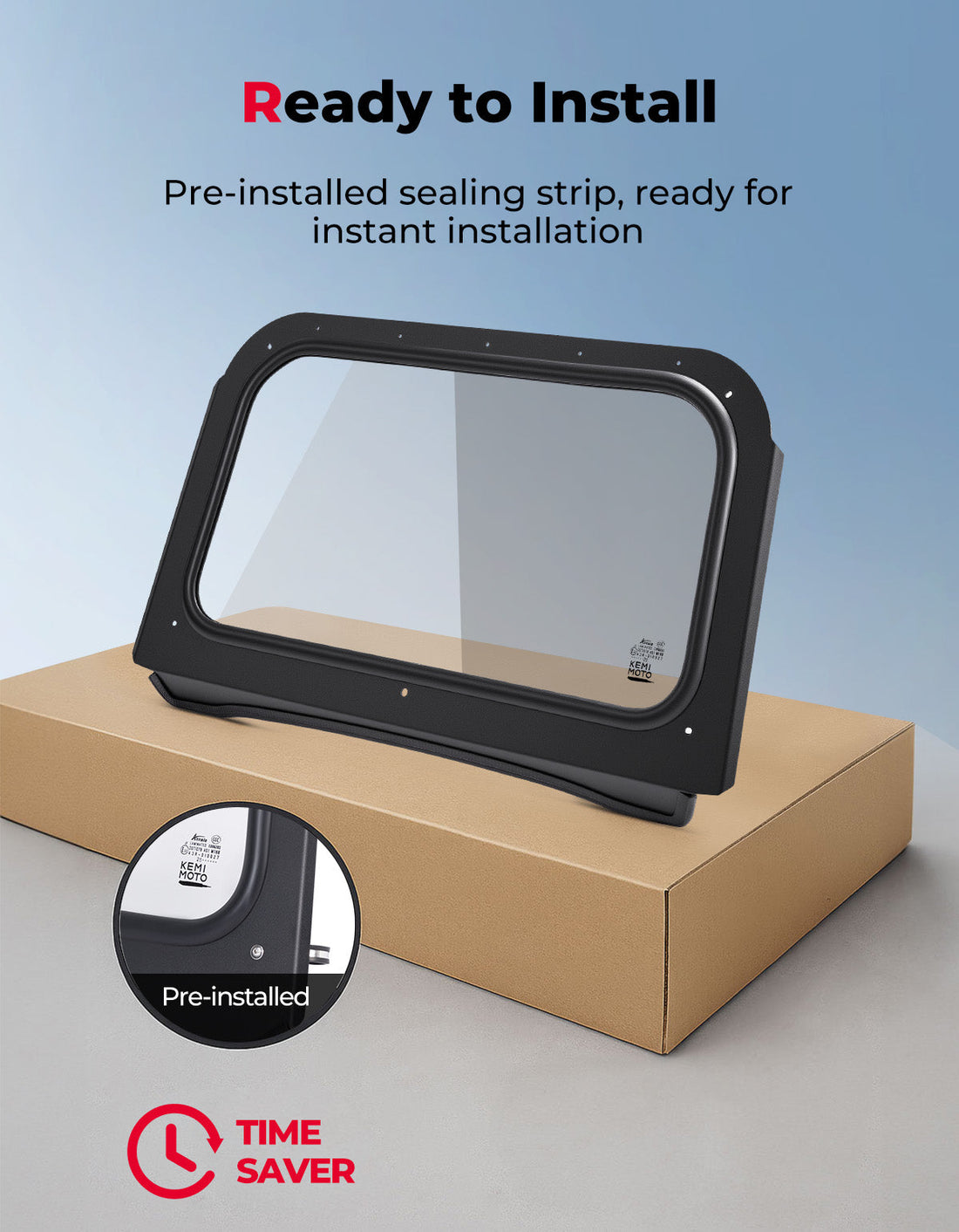 Full Front Windshield with Manual Wiper for Polaris RZR 570 / 800 / XP 900 (2008-2014) - view 5