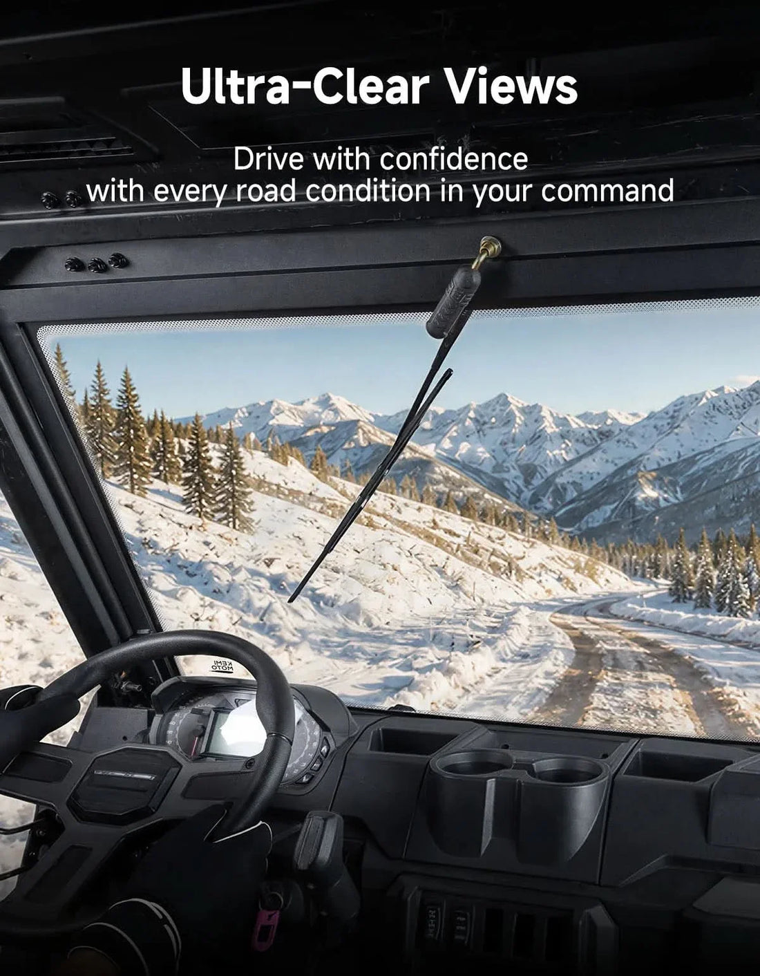 UTV 7MM Laminated Glass Windshield with Manual Wipers for Polaris Ranger 1000 / XP 1000 / 900 / XP 900 & Crew Models - view 4