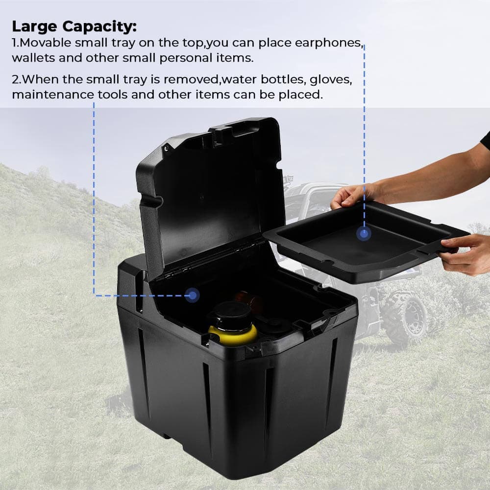 Adjustable Side Mirrors & Under Seat Storage Box for Polaris Ranger - view 10