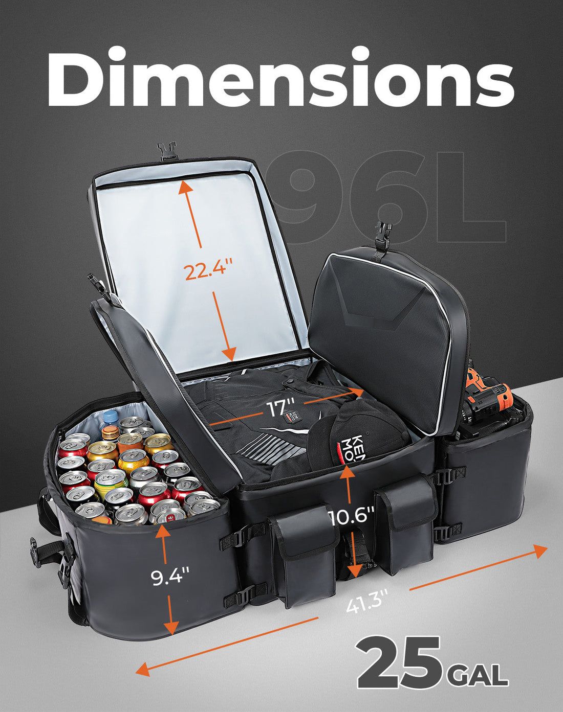 112L Rear Cargo Bag for Can-Am Maverick R 2024+ - view 2