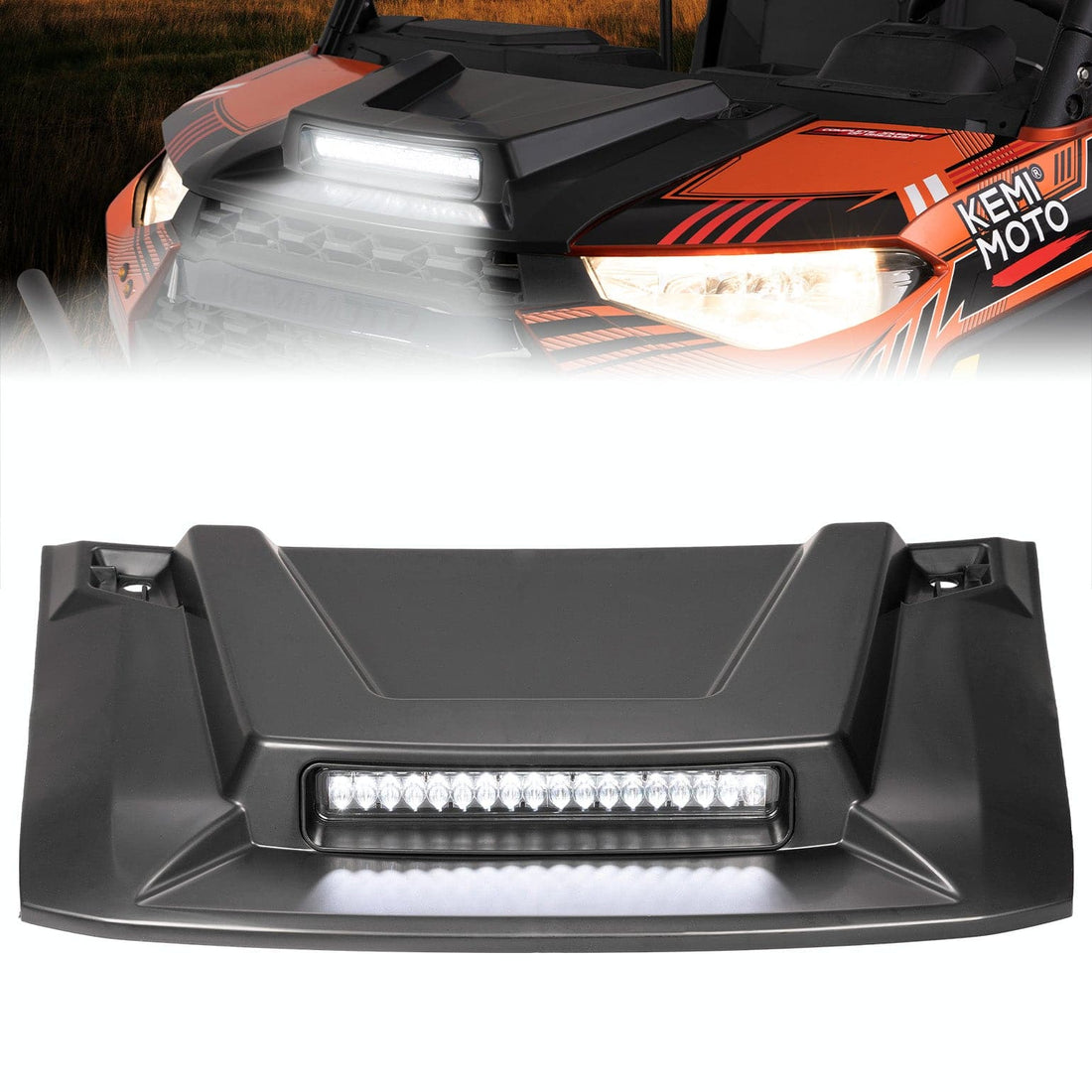 Hood Scoop with LED Spot Light for Polaris Ranger XP 1000 / Crew - view 1