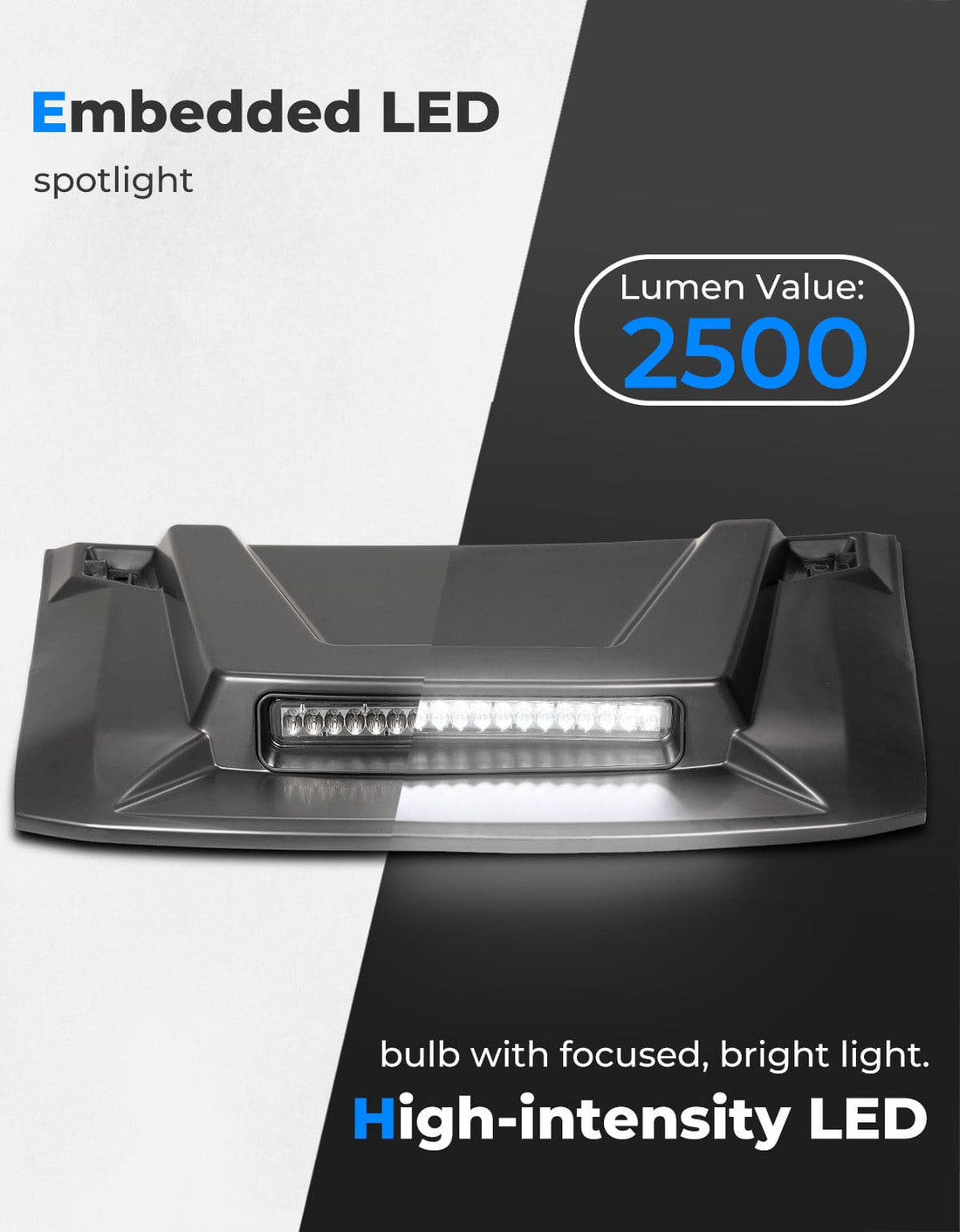 Hood Scoop with LED Spot Light for Polaris Ranger XP 1000 / Crew - view 2