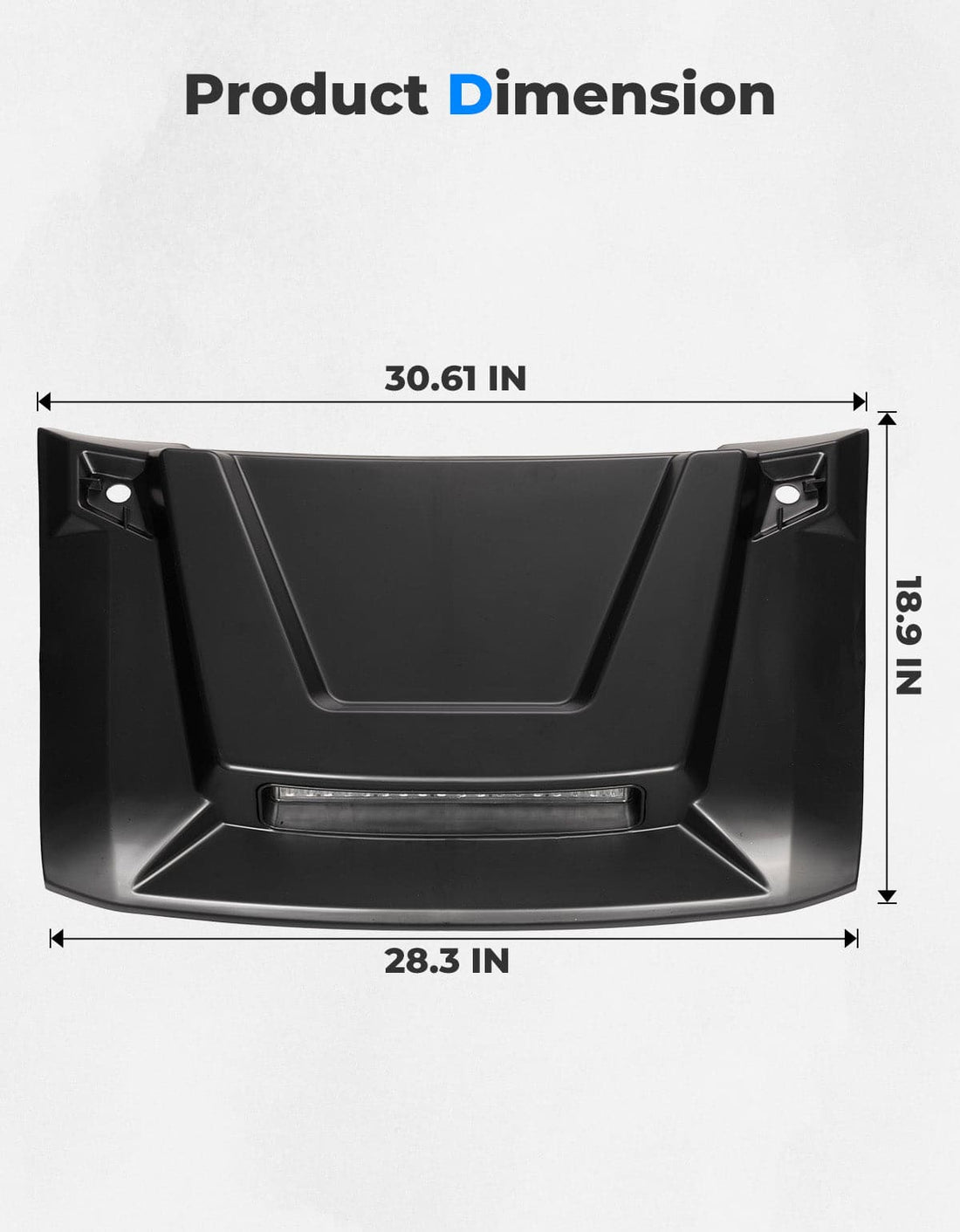 Hood Scoop with LED Spot Light for Polaris Ranger XP 1000 / Crew - view 6