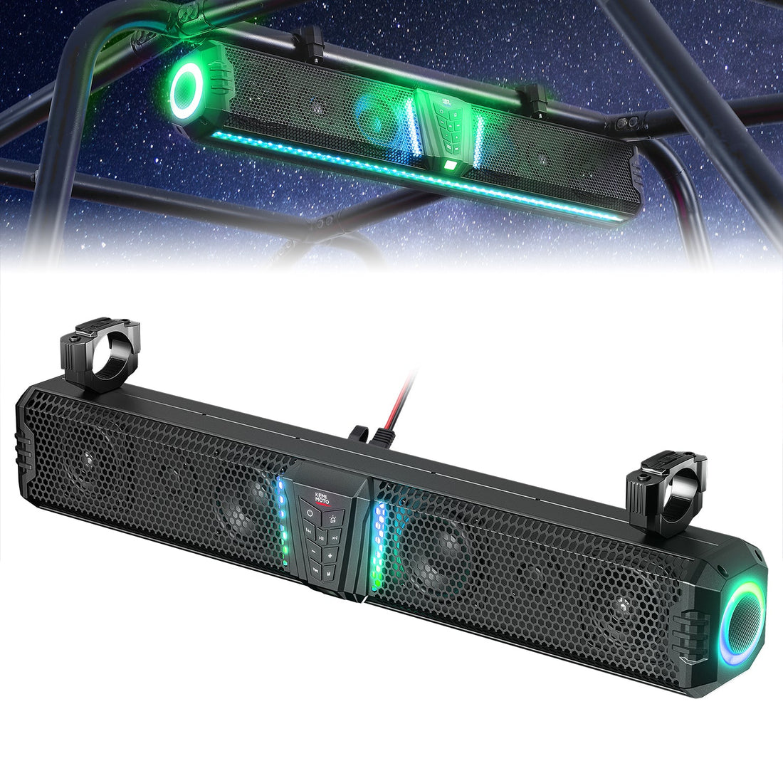Midnight Gen1.5 Metal Sound Bar for Polaris RZR / 570 / 800 / 900 / XP / 1000 / Pro - view 1