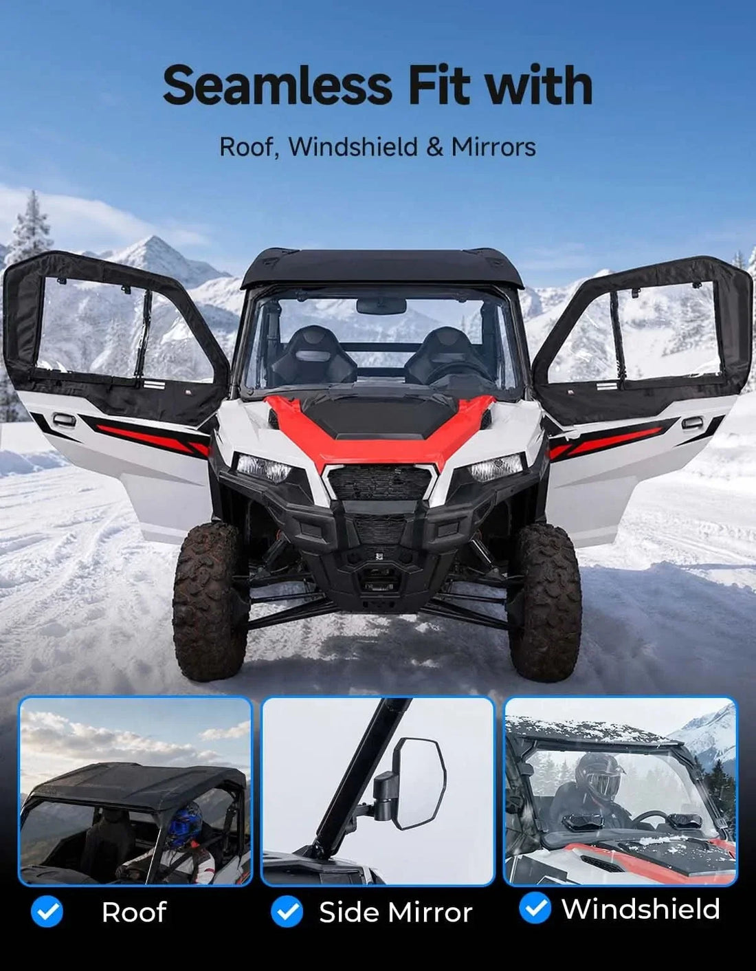 UTV Framed Upper Doors for Polaris General 1000 - view 7