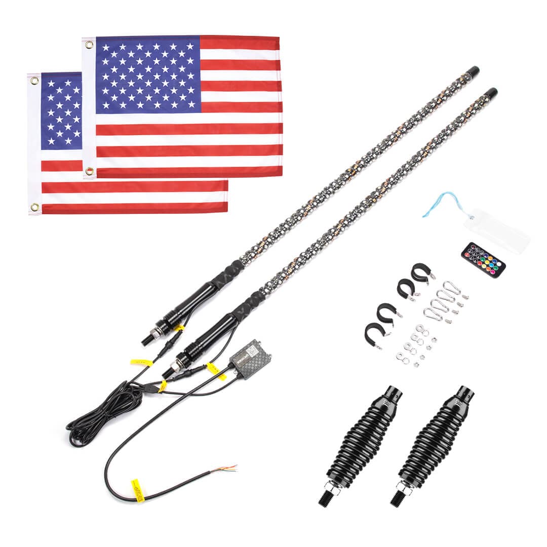 3FT 2PCS Spiral Whip Light Bluetooth Control for Can-Am Maverick X3 - view 10