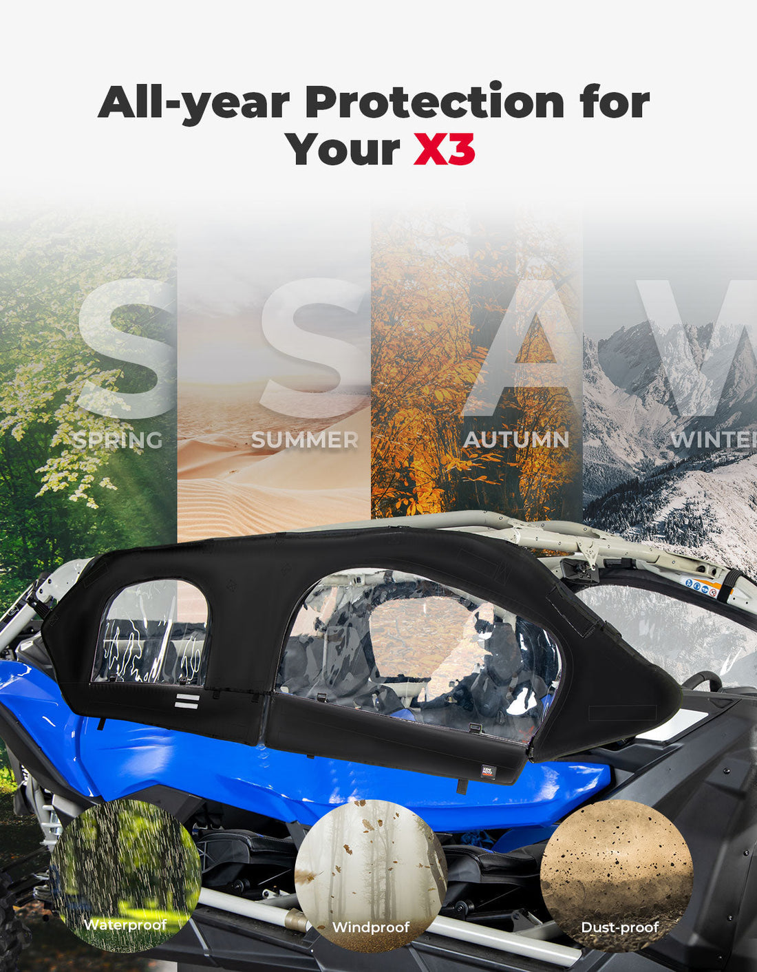 Soft Cab Enclosure and Lower Door Inserts for Can-Am Maverick X3 MAX - view 5