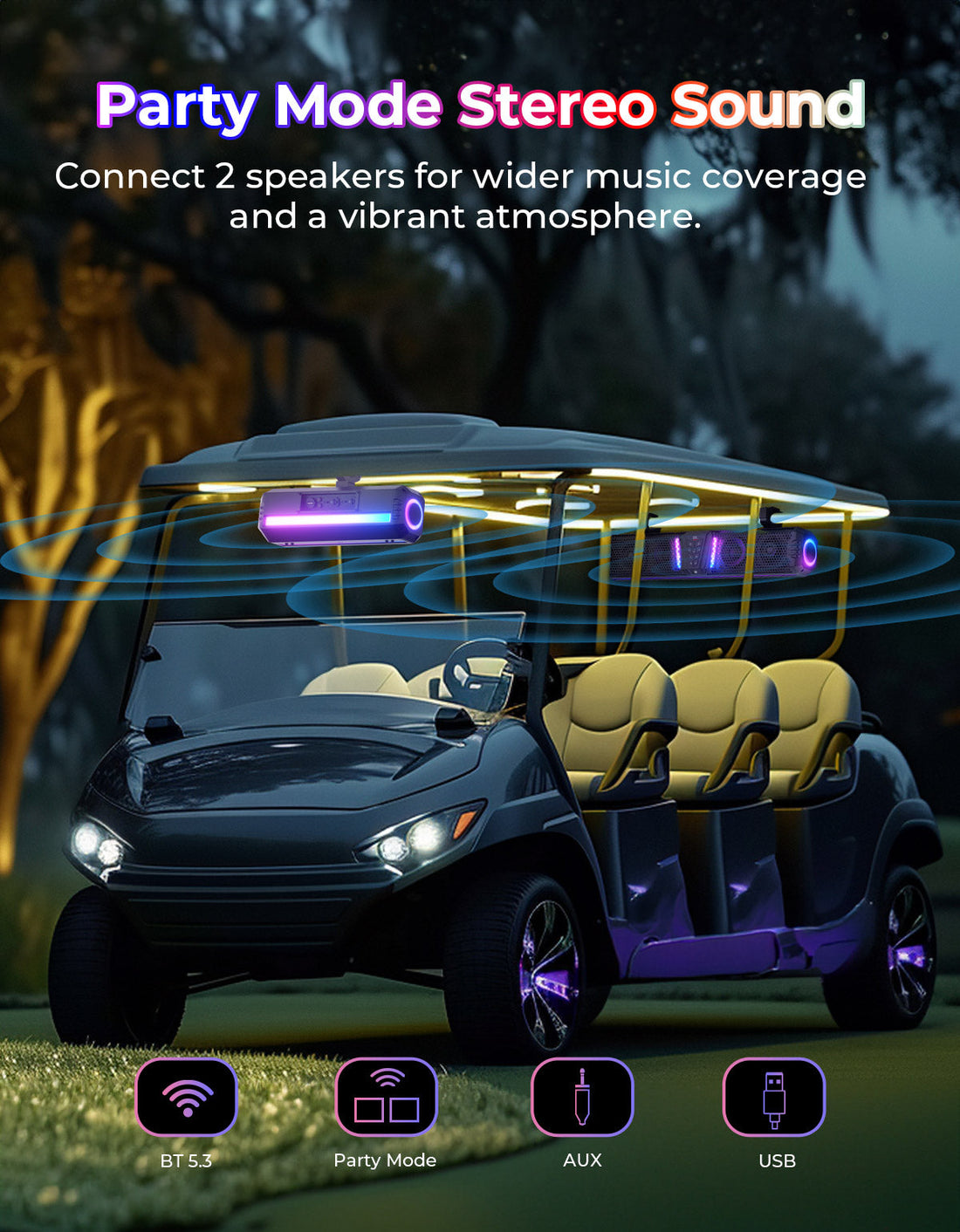 Midnight Gen1.5 Metal Sound Bar for Can-Am Maverick / Trail / Defender / Commander - view 4