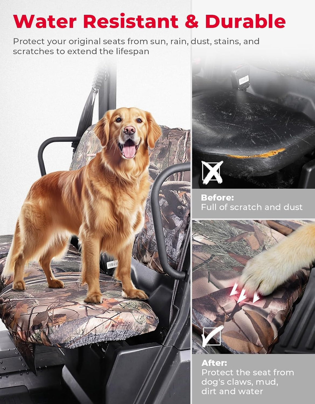 Waterproof Camo Seat Cover for Can-Am Defender MAX HD10|9|8|7 - view 2