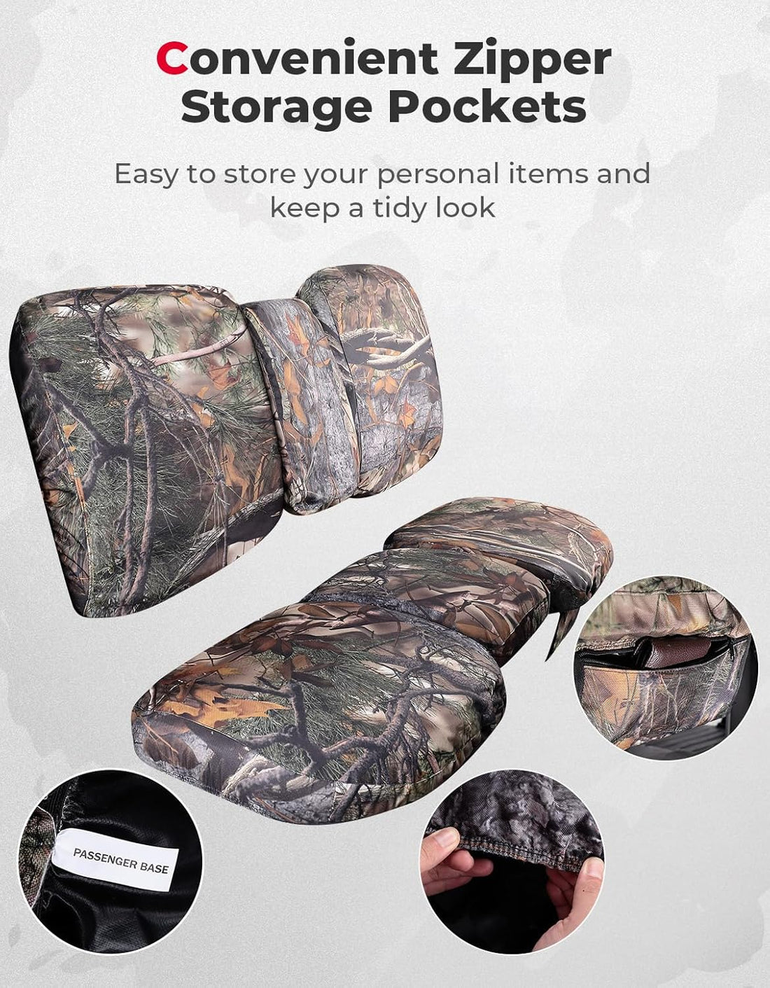 Waterproof Camo Seat Cover for Can-Am Defender MAX HD10|9|8|7 - view 5