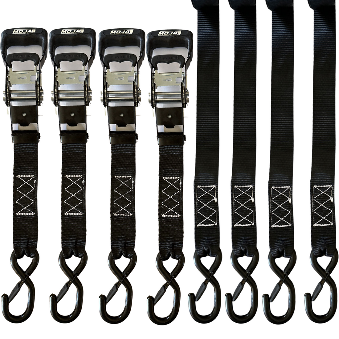 1.6" x 15' Ratchet Tie-Down Set - Pack of 4