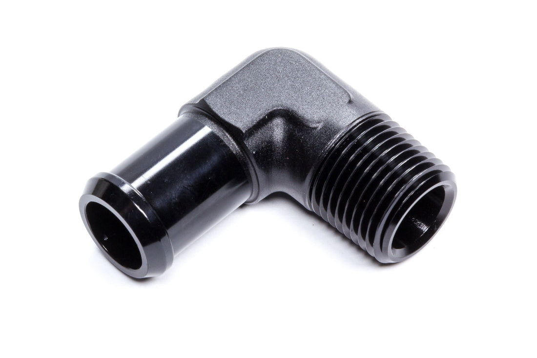Hose End 90-deg 1/2npt to 3/4 Barb Black - 8165