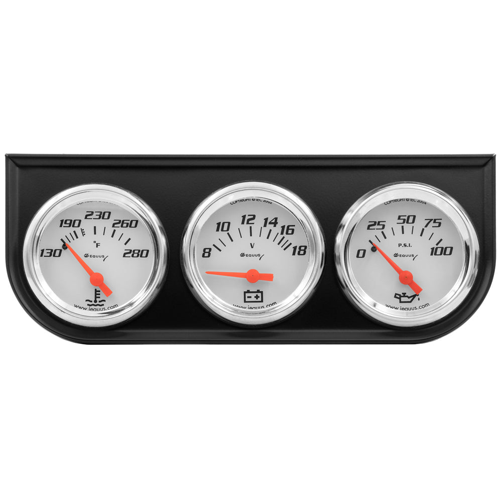 2.0 Dia Triple Gauge Set w/Black Panel - E5200