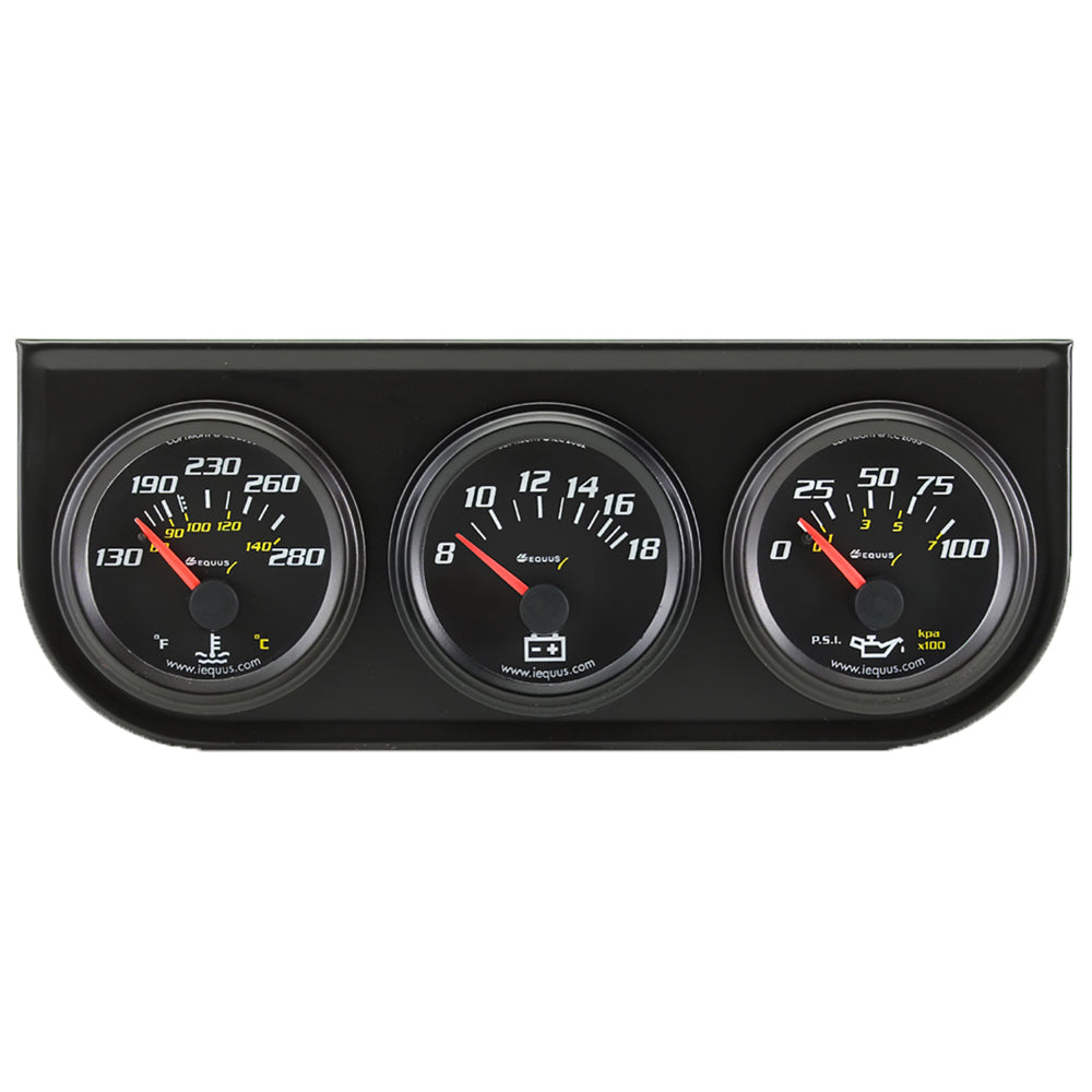 2.0 Dia Triple Gauge Set w/Black Panel - E6200
