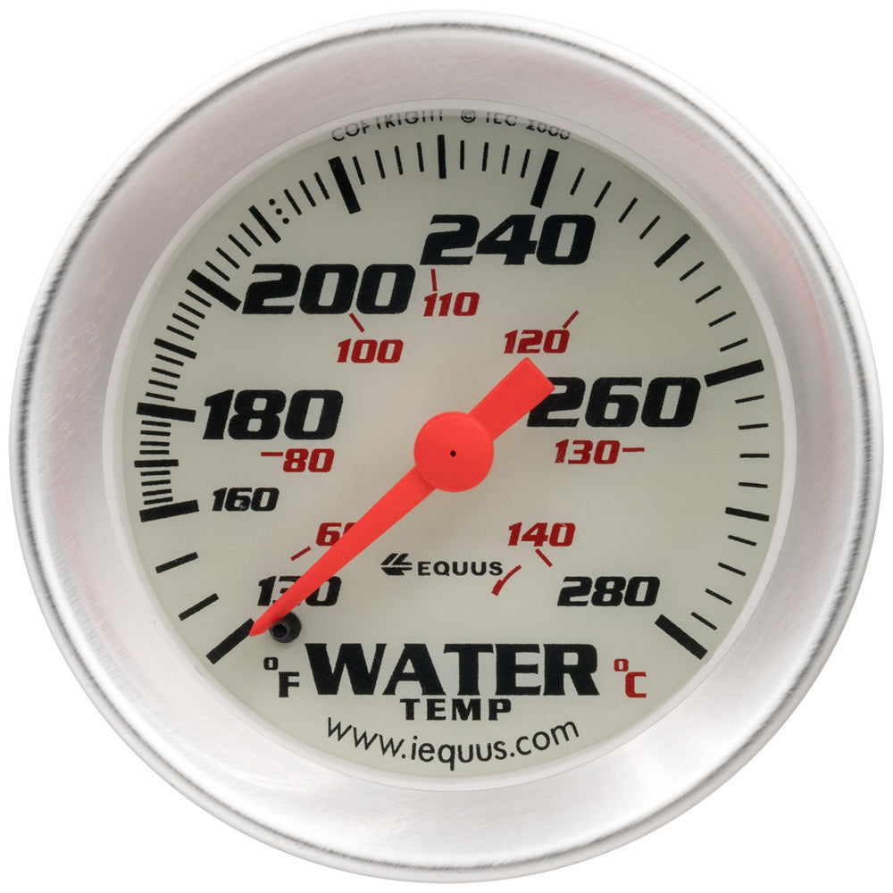 2.0 Dia Water Temp Gauge Silver 130-280 - E8242