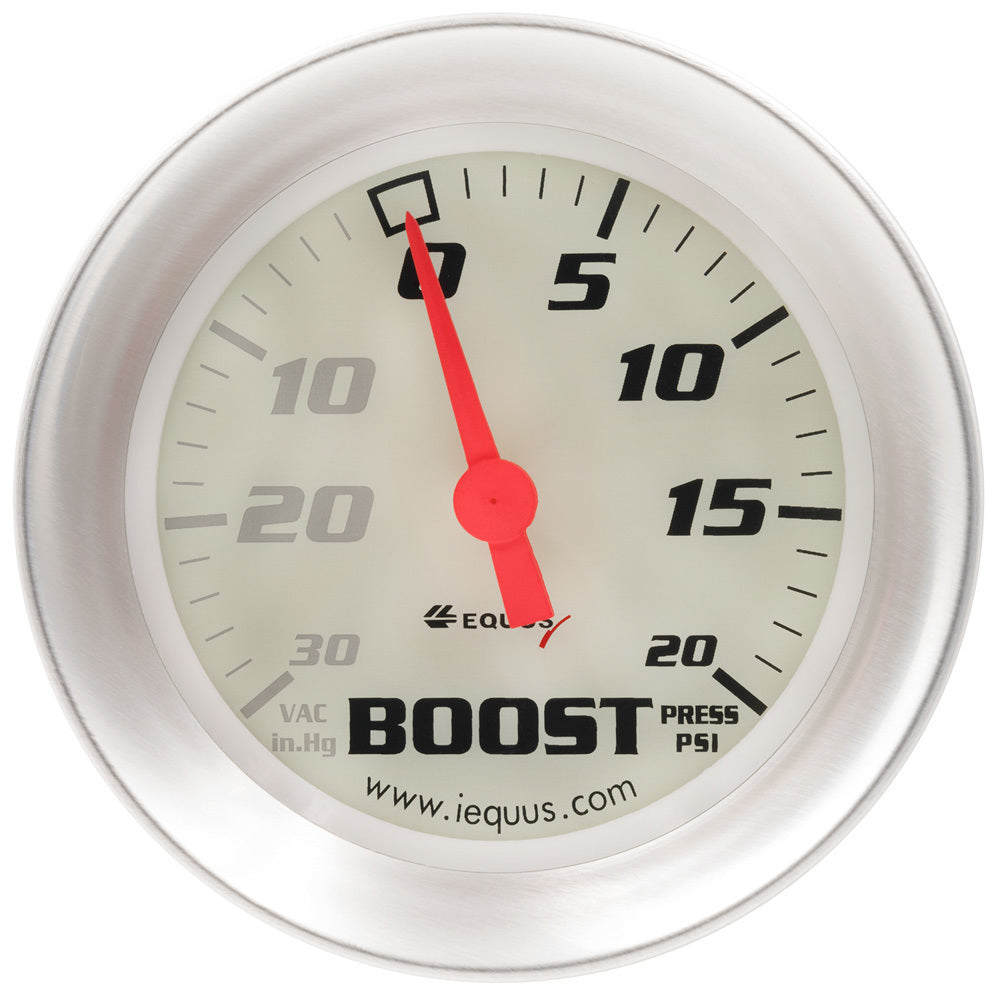 2-5/8 Dia Vacuum/Boost Gauge Silver 30 HG/20 PS - E8457
