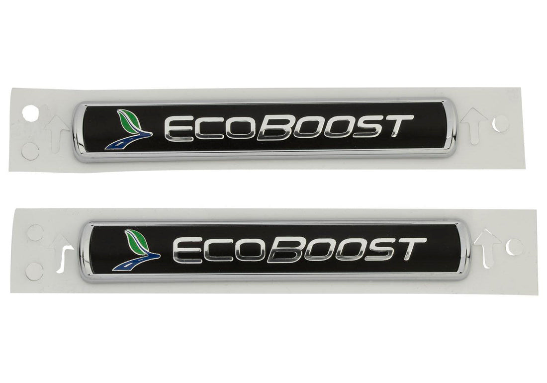 EcoBoost Emblems/Badges- Black and Silver-Pair - M1447EBBLK