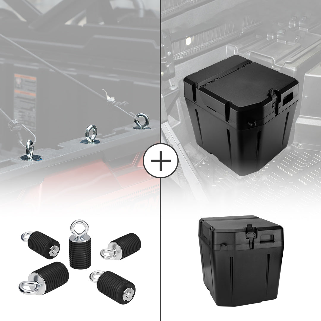 2" Tie Down Anchors & Under Seat Storage Box for Polaris Ranger 1000 XP - view 1