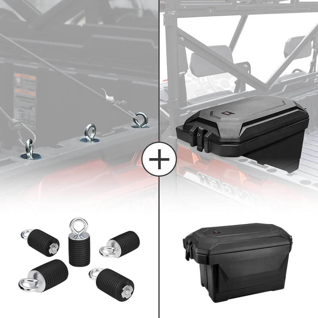 2" Tie Down Anchors & Big Size Cargo Box (Passenger Side) for Polaris Ranger - view 1