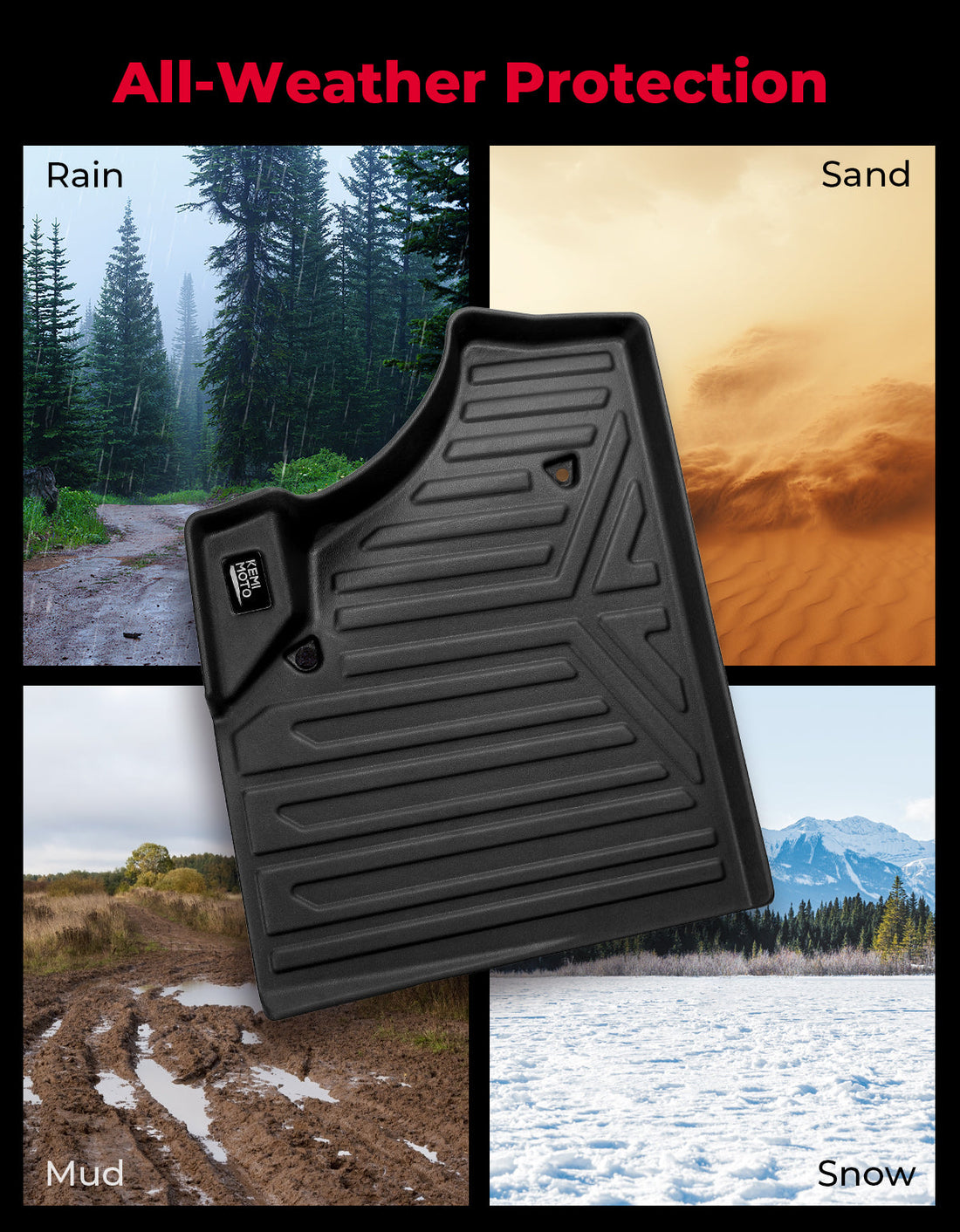 4PCS TPE Floor Mats Anti-Slip for Can-Am Defender Max HD7|8|9|10 - view 9