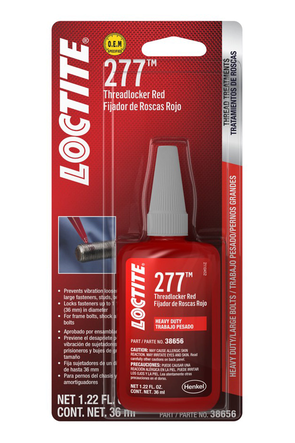 Threadlocker 277 HD Red Big Bolts 36ml/1.22oz - 555353