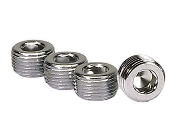 3/8in. NPT Chrome Pipe Plug 4 Per Package - 39152