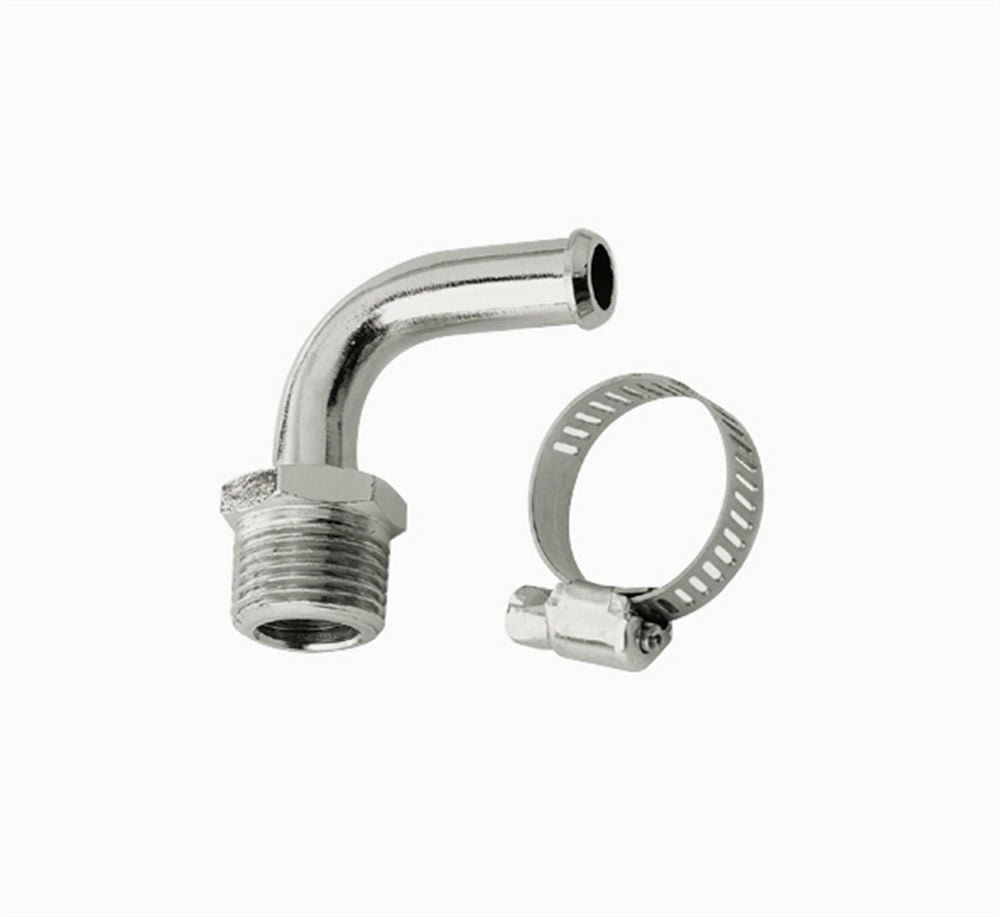 3/8in NPT 90deg Chrome Hose Fitting To 3/8in Ho - 2970G