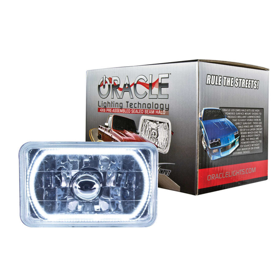 4x6in Sealed Beam Head Light w/Halo White - 6909001