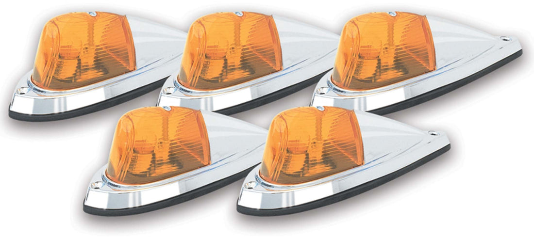 Hi-Five Cab Roof Lights Amber Deluxe Chrome - 20105