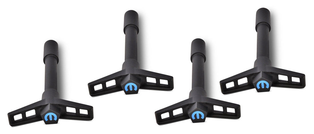 Mopar V/C Wing Nuts Blk Crinkle Blue Emblem - 440756