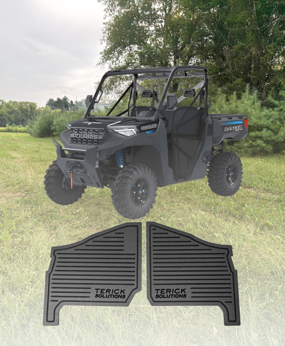 Terick Rubber Floor Mats for Polaris Ranger Base/EPS/Premium 1000, non-XP models