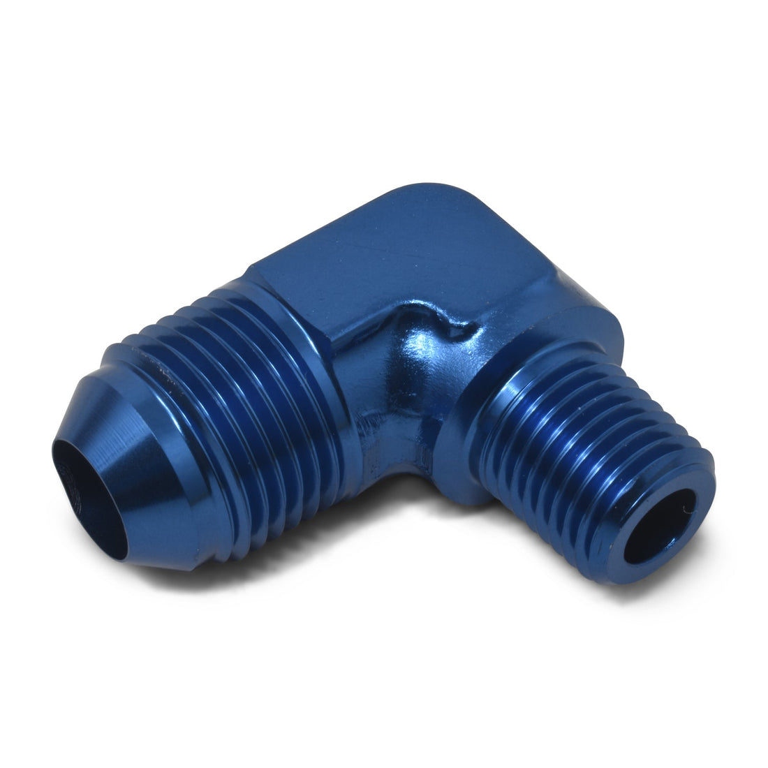 8AN 90Deg to 3/8NPT Blue - 660860