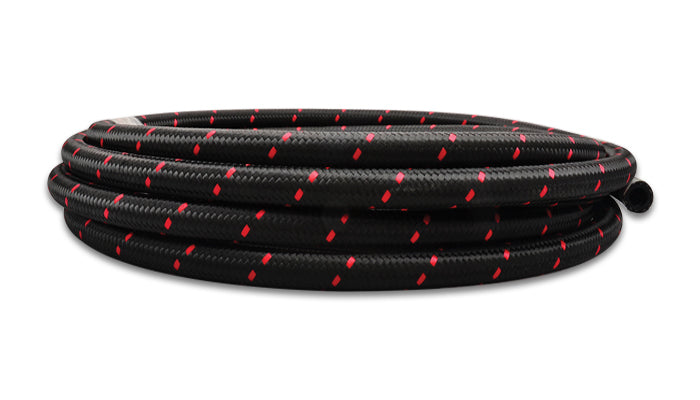 5ft Roll -10 Black Red Nylon Braided Flex Hose - 11990R