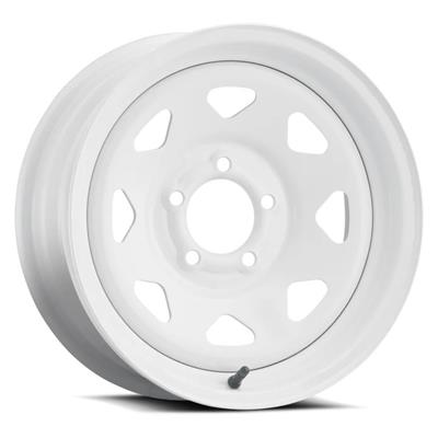 Allied Wheels Wheel, 20 Series, 16 in. x 6 in., 8 x 6.50 in. Bolt Pattern, Steel, Matte, White - 2066080XHDW