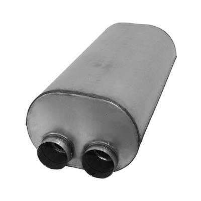 AP Exhaust Mufflers, OE Replacement, Oval Case, Steel, Aluminized, Dual 3.00 in. Offset - 2500
