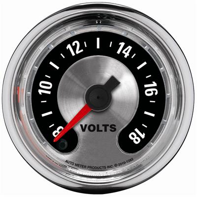 AutoMeter Gauge, American Muscle, Voltmeter, 2 1/16 in., Analog, Electrical, Each - 1282