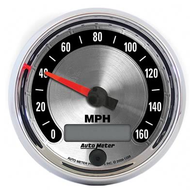 AutoMeter Speedometer, American Muscle, 0-160 mph, 3 3/8 in., Analog, Electrical, Each - 1288