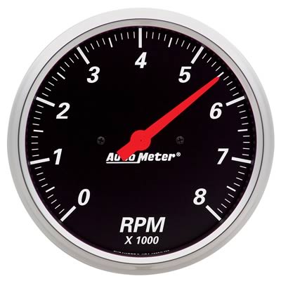 AutoMeter Tachometer, Designer Black, 0-8,000 rpm, 5 in. Face, In-Dash, Analog, Electrical, Each - 1499