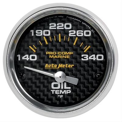 Auto Meter Marine Gauges, Pro-Comp Marine Carbon Fiber Analog Gauges, Oil Temperature, 140-340 - 20076440