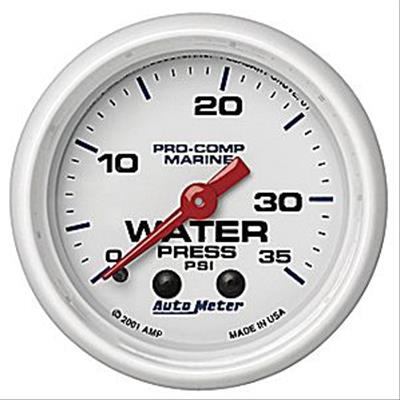 Auto Meter Marine Gauges, Pro-Comp Marine Analog Gauges, Water Pressure, 0-35 psi, 2 1/16 in. - 200772