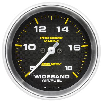 Auto Meter Marine Gauges, Pro-Comp Marine Carbon Fiber Analog Gauges, Air/Fuel Ratio - Wideband - 20087040