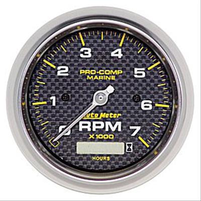 Auto Meter Marine Tachometer Gauge, Analog, 0-7,000 rpm, 3 3/8 in. Diameter, Full Sweep - 20089040