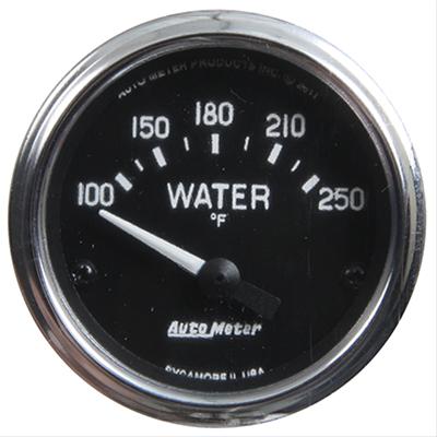 AutoMeter Gauge, Cobra, Water Temperature, 100-250 degrees F, 2 1/16 in., Black Face, Analog - 201015
