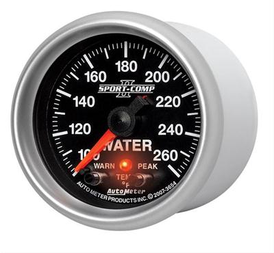 AutoMeter Gauge, Sport-Comp II Pro-Control, Water Temperature, 100-260 Degrees F, 2 1/16 in. - 3654