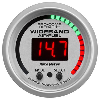 AutoMeter Gauge, Ultra-Lite, Air/Fuel Ratio, Pro-Plus, 0-5 Ohm Wideband, Lean-Rich, 2 1/16 in. - 4397
