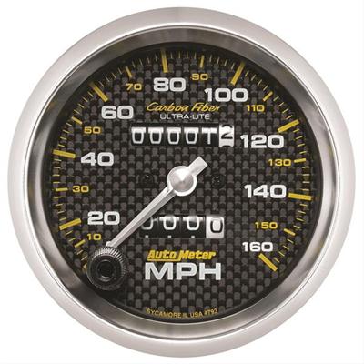 AutoMeter Speedometer Gauge, Analog, 0-160 mph, 3 3/8 in. Diameter, Full Sweep, Mechanical - 4793