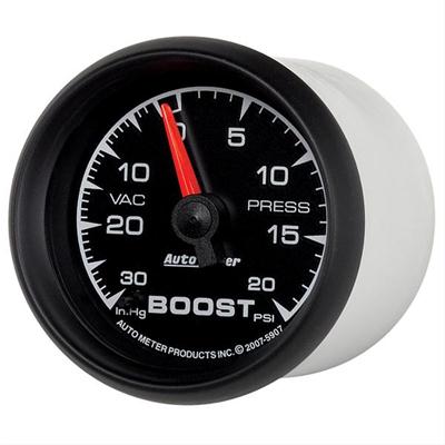 AutoMeter Gauge, ES, Boost/Vacuum, Full Sweep, 30 in. Hg/20 psi, 2 1/16 in., Analog, Mechanical - 5907